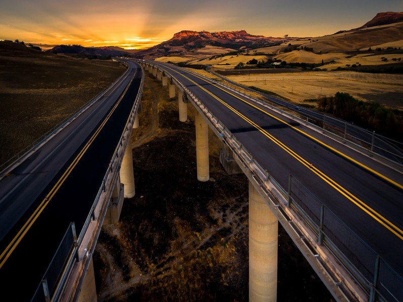 road, landscape, highway