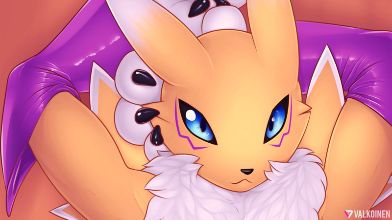 Digimon, Renamon, gloves, eyes, blue eyes, furry, Valkoinen