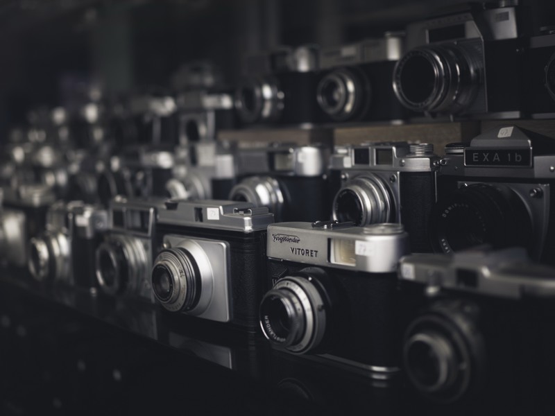 camera, technology, black, silver