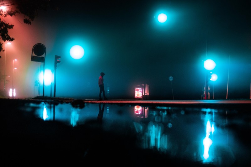 traffic signs, night, reflection