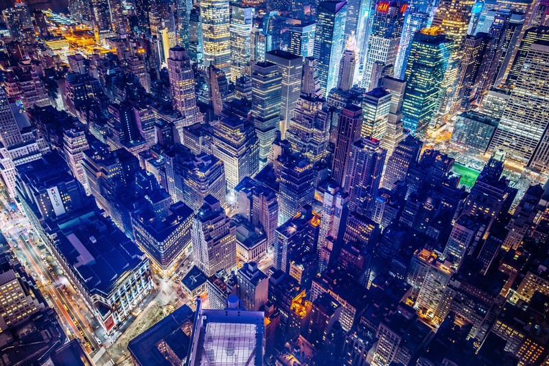 city, building, lights, night, Broadway