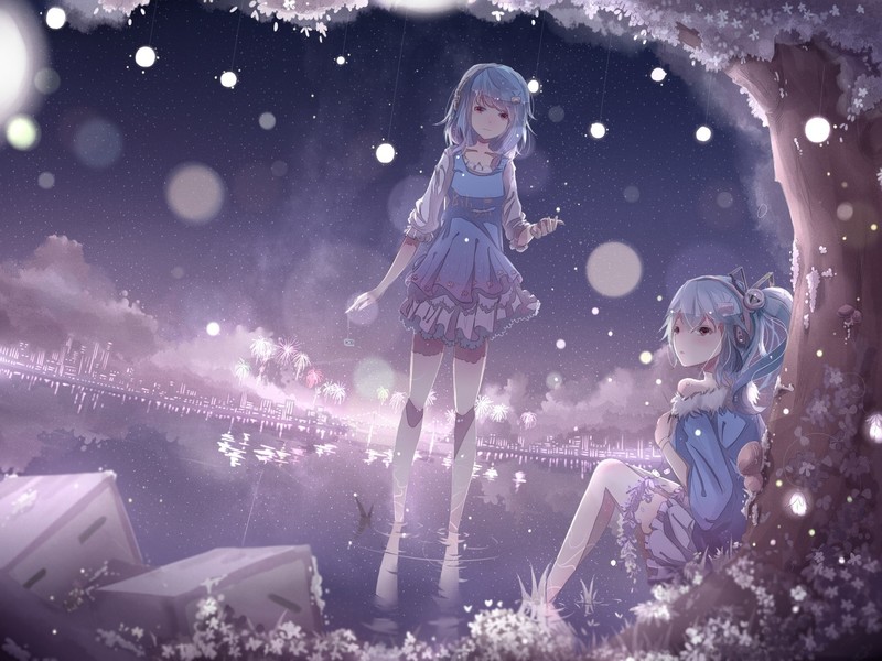 anime, anime girls, blue hair
