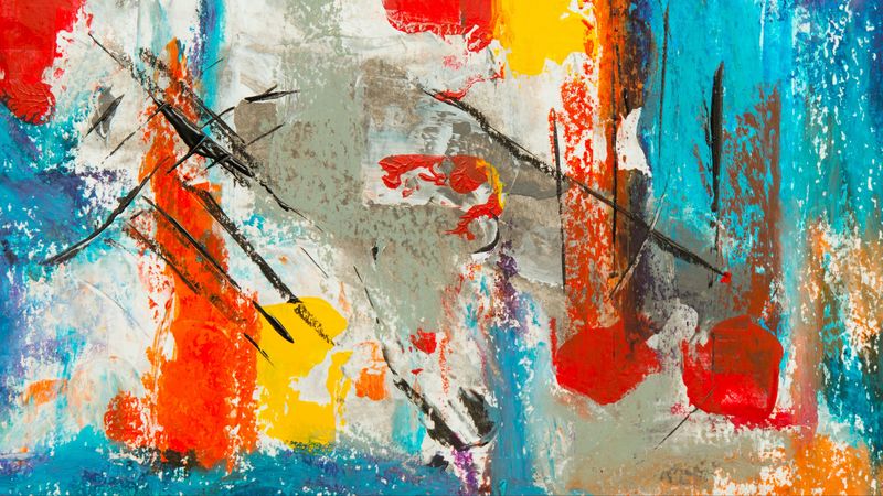 paint, spots, canvas, abstraction, colorful, 4k