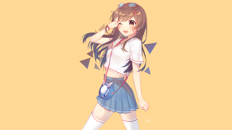 anime girls, schoolgirl, D.Va (Overwatch), thigh-highs