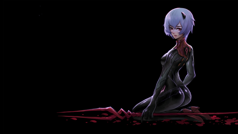 Ayanami Rei, blood spatter, Neon Genesis Evangelion, Spear of Longinus