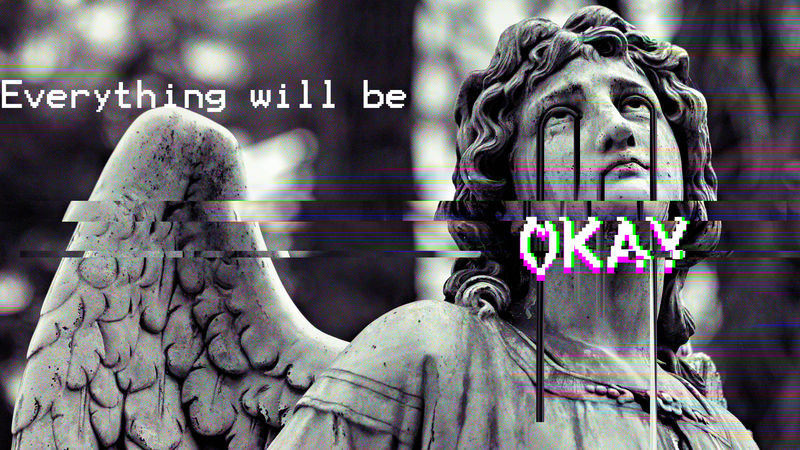 glitch art, statue, vaporwave, Greek mythology