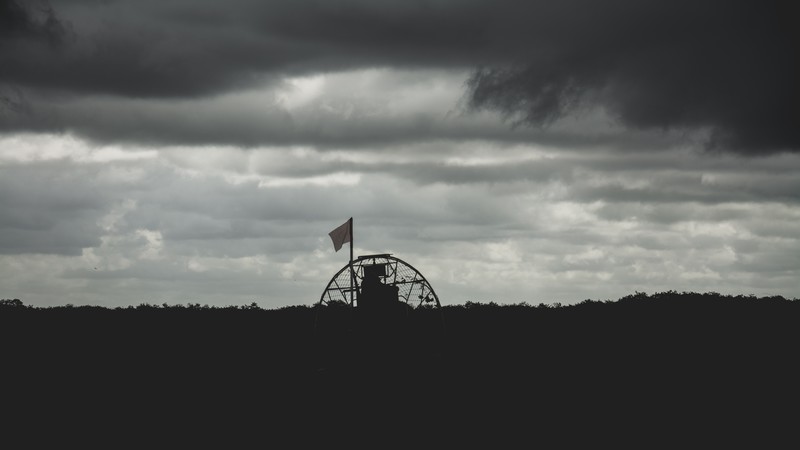Florida, Miami, noir, sky, flag, overcast, monochrome, gray