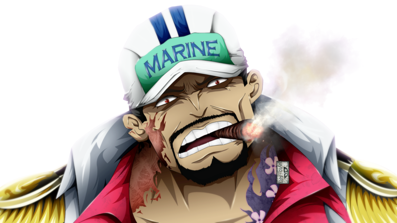 anime, One Piece, anime men, cigars, beard, Sakazuki