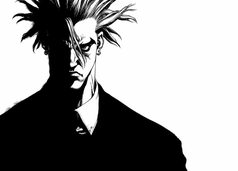 Sun Ken Rock, manga, anime boys, white background, monochrome