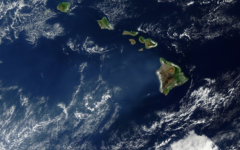 Earth, clouds, space, Hawaii