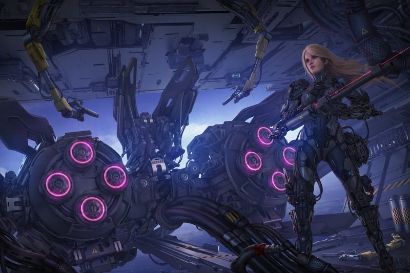 science fiction, artwork, cyborg