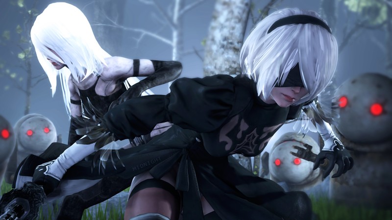 2B (Nier: Automata), fan art, A2 (Nier: Automata), Nier: Automata, NieR