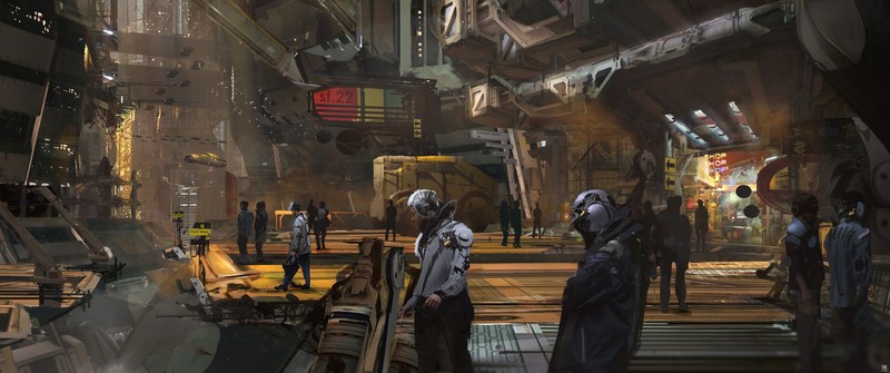 city, town, science fiction, futuristic, concept art