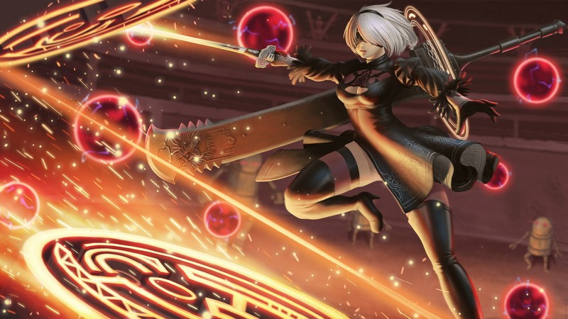 2B (Nier: Automata), fan art, katana, Nier: Automata, NieR