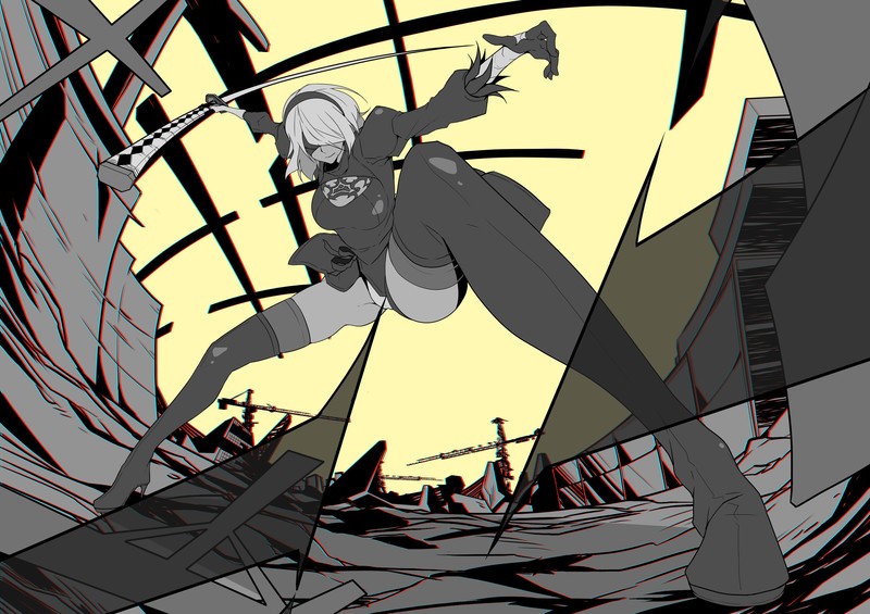 NieR, Nier: Automata, 2B (Nier: Automata), katana