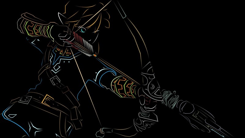 The Legend of Zelda, video games, neon, Link, The Legend of Zelda: Breath of the Wild