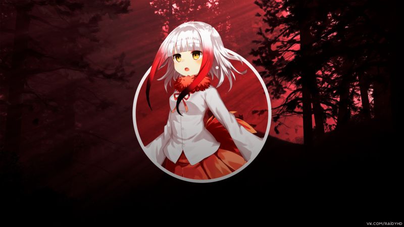 anime, anime girls, forest, picture-in-picture, Kemono Friends, Scarlet Ibis (Kemono Friends)