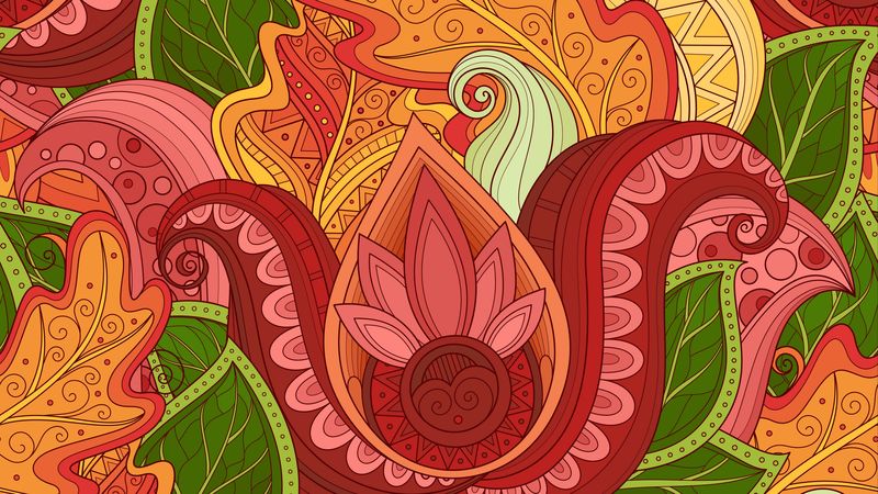pattern, ornament, doodles, color, art, 4k