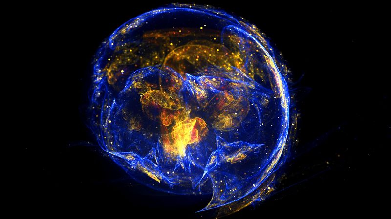 ball, glitter, glow, plasma, energy, sparks, bright, 4k