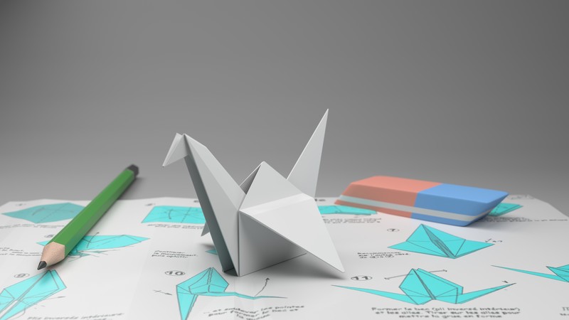 origami, 3D, paper cranes