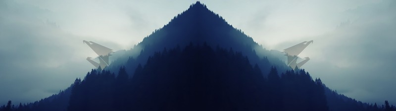 Aorus, landscape, forest, eagle, simple, dual monitors