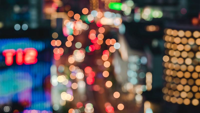 blur, bokeh, lights, colorful, glare, city, 4k