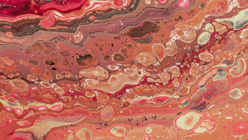 paint, stains, bubbles, blending, liquid, abstraction, 4k