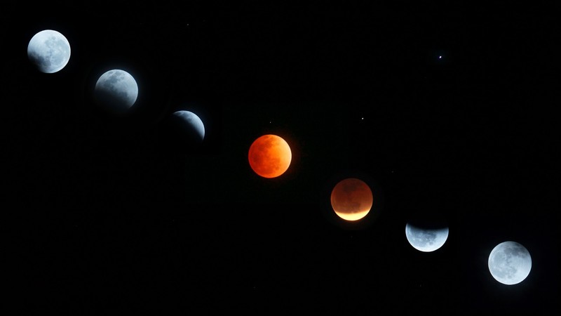 lunar eclipses, space, 500px