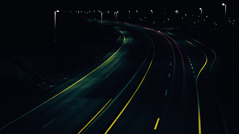 road, night, Norway