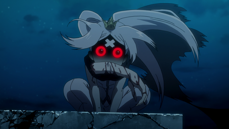 Mirai Nikki, Murmur, anime, red eyes, glowing eyes, crown