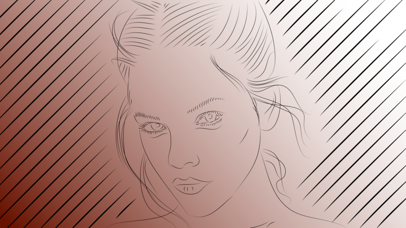 Barbara Palvin, women, face, simple background, portrait, drawing