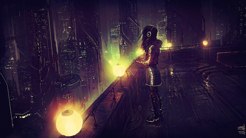 fantasy art, night, fan art, artwork, cityscape, cyberpunk