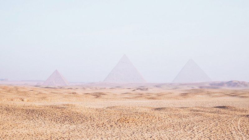 desert, sand, pyramids, 4k