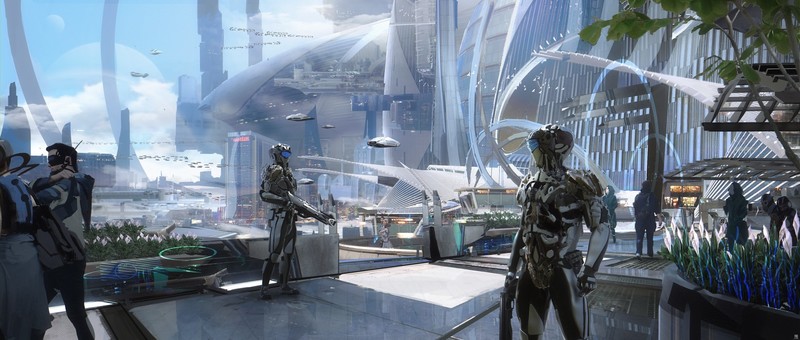 soldier, police, cyberpunk, science fiction