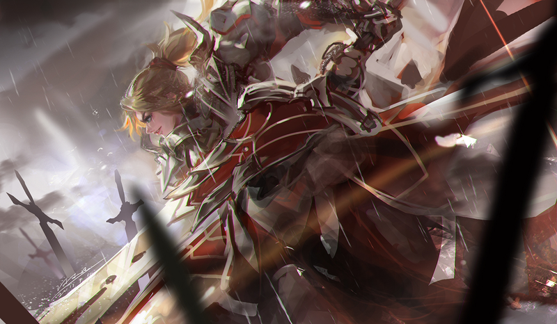 Fate Series, Fate/Apocrypha, anime girls, Saber of Red, Mordred (Fate/Apocrypha)