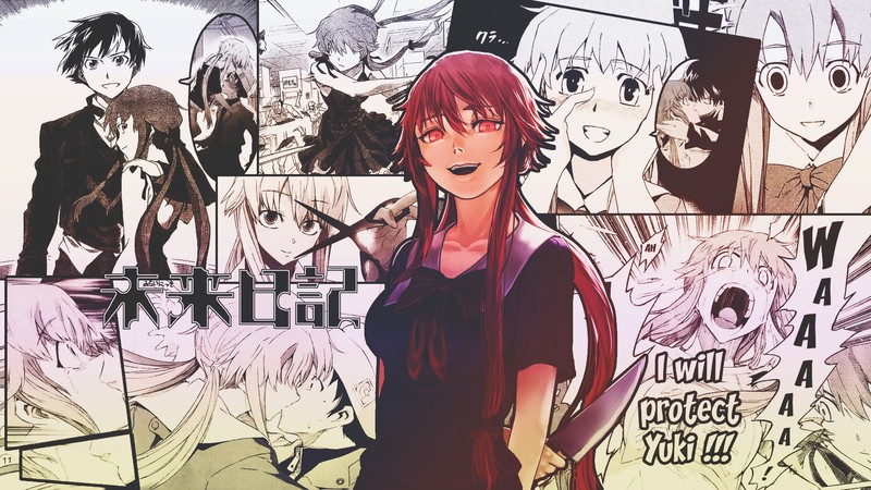 Mirai Nikki, anime girls, Gasai Yuno, manga