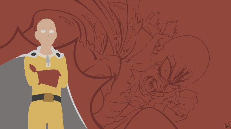 One-Punch Man, minimalism, anime, Saitama