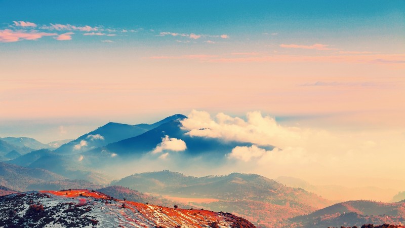 mountains, clouds, photography