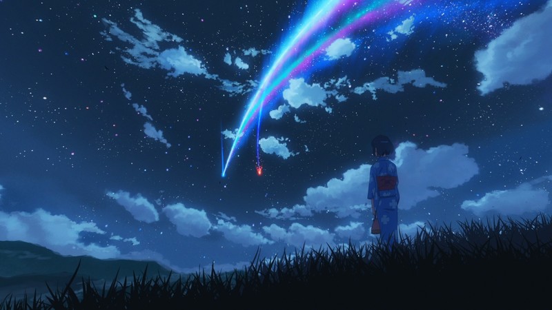 Kimi no Na Wa, Makoto Shinkai, starry night, comet