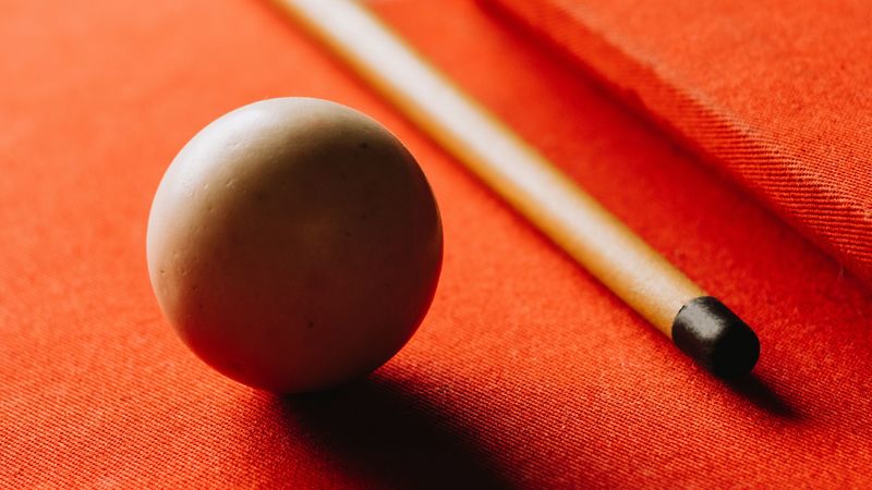 billiards, ball, cue, table, hole, red, shadow, 4k