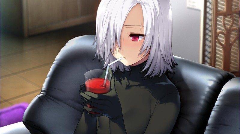 Akeiro Kaikitan, Velvet (Akeiro Kaikitan), white hair, drink