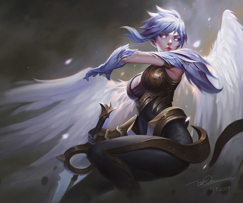 fantasy art, armor, warrior, angel, Riven