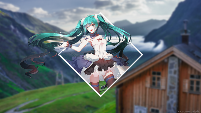 anime, anime girls, Hatsune Miku, Vocaloid, picture-in-picture