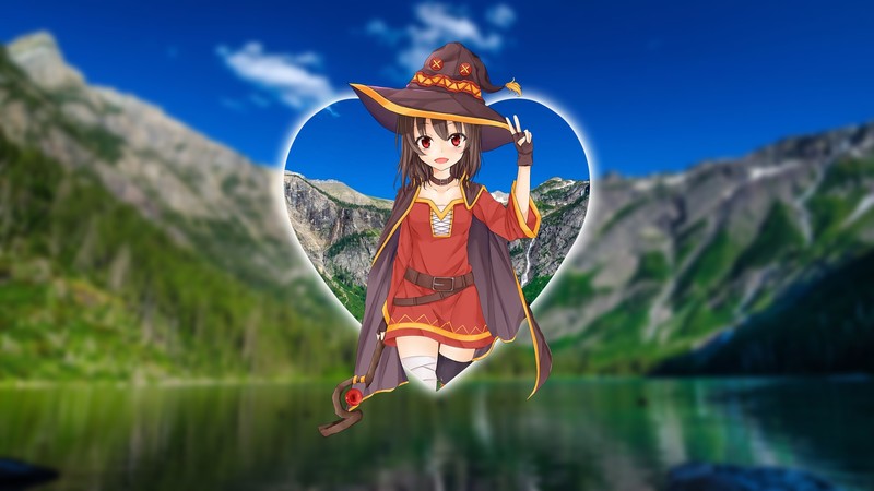 anime, anime girls, Kono Subarashii Sekai ni Shukufuku wo!, Megumin, picture-in-picture, landscape