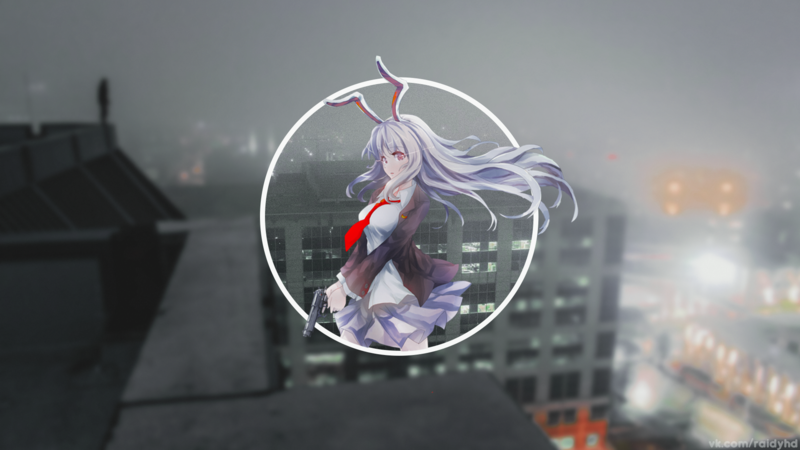 anime, anime girls, city, picture-in-picture, Reisen Udongein Inaba, Touhou