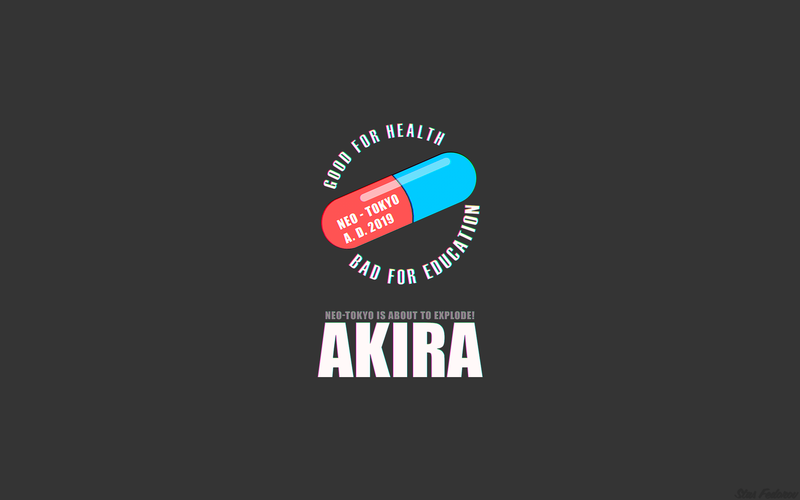 Akira, typography, anime, katsuhiro otomo, minimalism