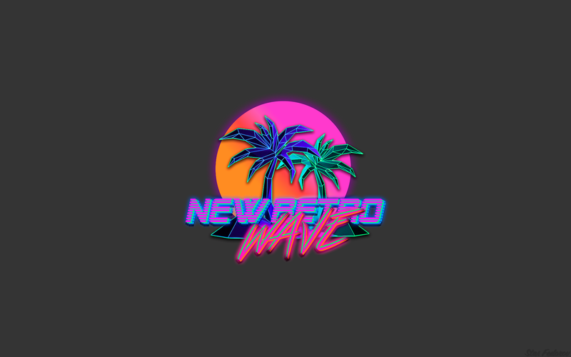 New Retro Wave, typography, Photoshop, synthwave, 1980s, neon