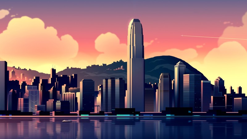 cityscape, digital art, city, artwork, Hong Kong