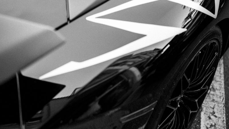 lamborghini, bw, black, car, 4k