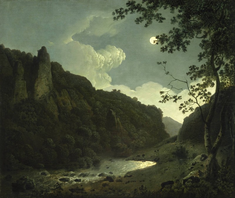 Joseph Wright, classic art, painting, night